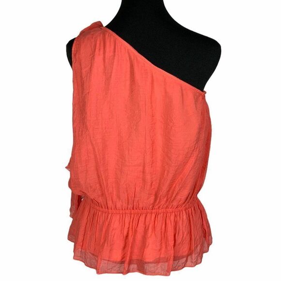 Lorenza Blau Sleeveless One Shoulder Top Coral 12 - Picture 3 of 12